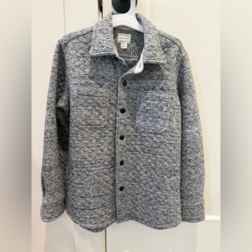 Crewcuts Grey Quilted Button-Front Shirt Jacket